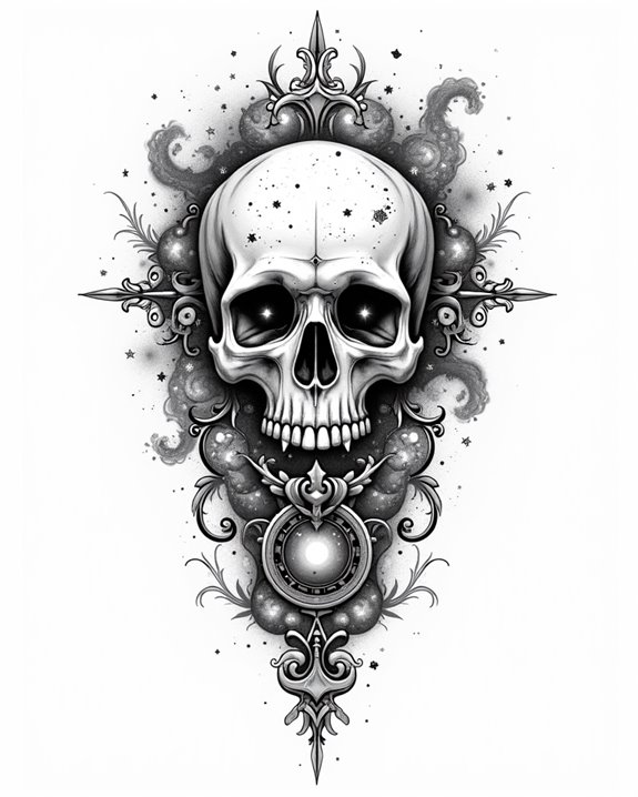 cosmic skull nebula art