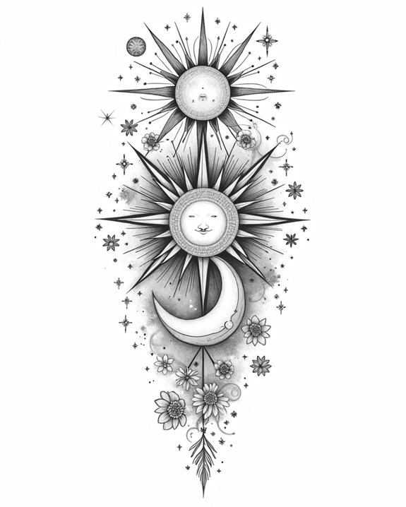 cosmic sun and moon