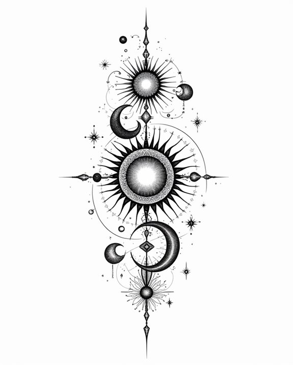 cosmic symbols on skin