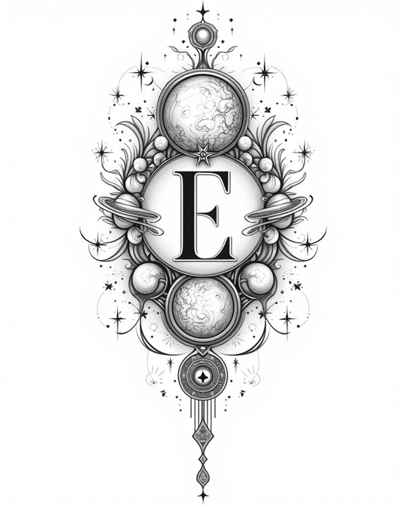 cosmic tattoos with initials
