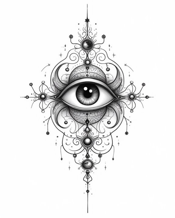 cosmically inspired star eye tattoos