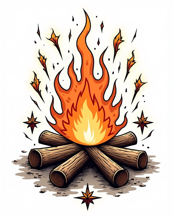cozy outdoor campfire vibe