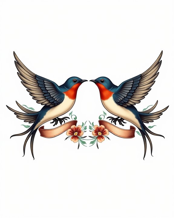 creative swallow tattoo placements