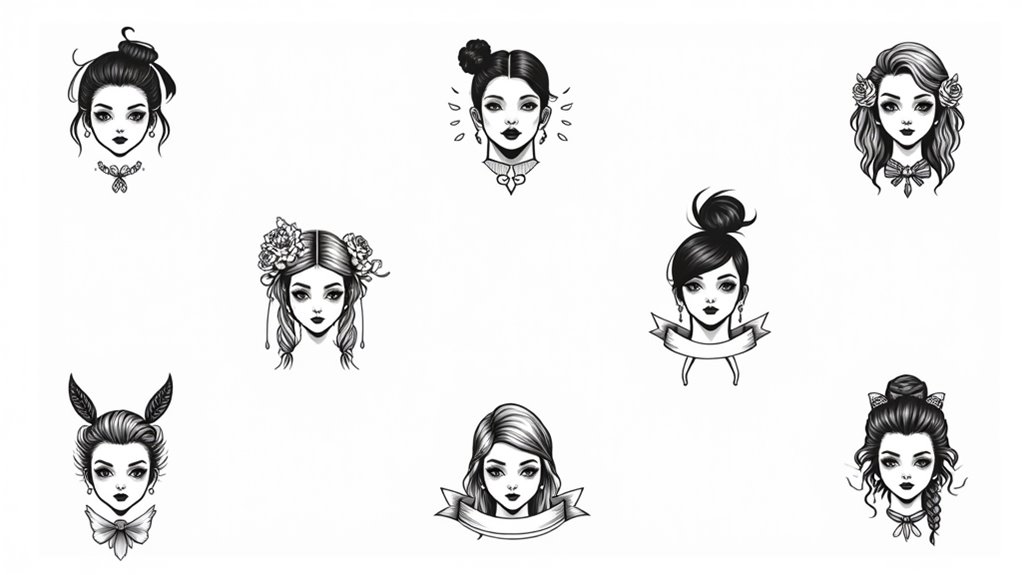 creative vintage portrait tattoos