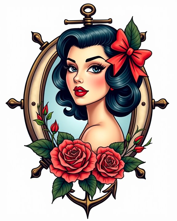 curvy red lip pinup