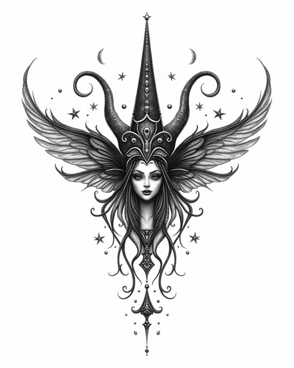 dark fairy with winged hat