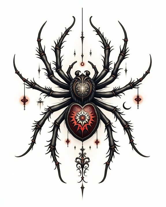 dark gothic spider tattoo