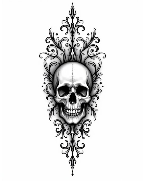 dark intricate skull symbolism