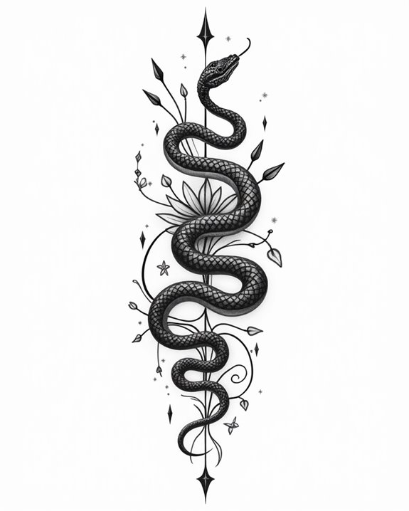 dark mythic bold snake tattoos