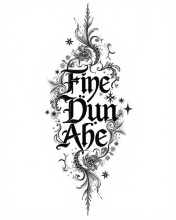 decorative cosmic lettering art