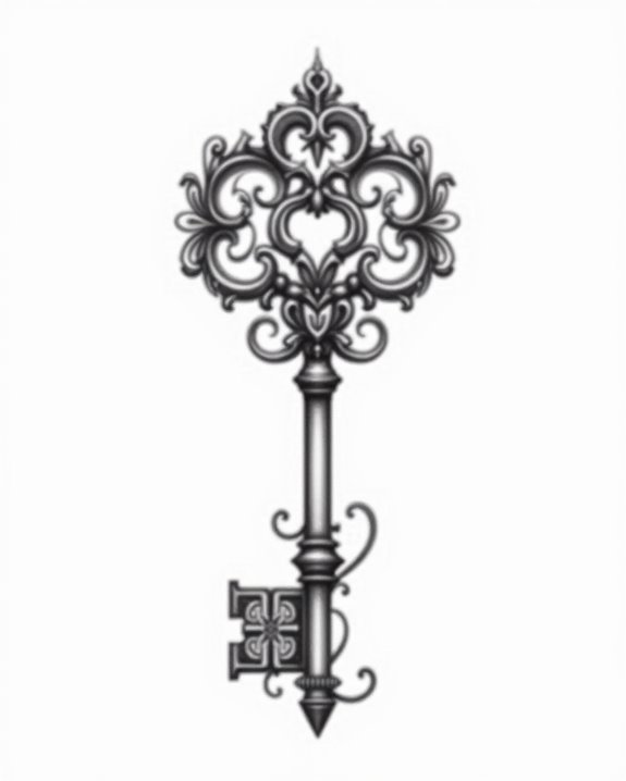 delicate antique lock symbols
