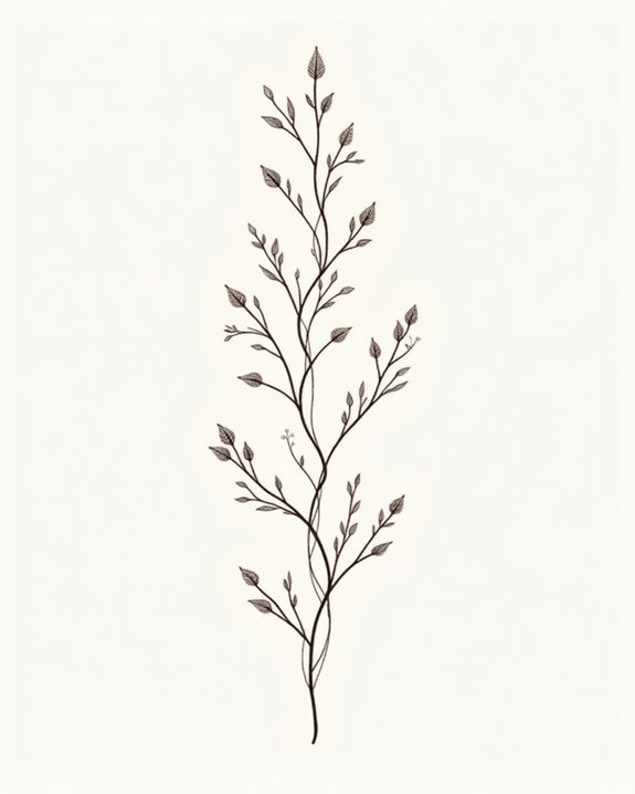 delicate botanical vine design