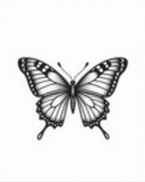 delicate butterfly line art