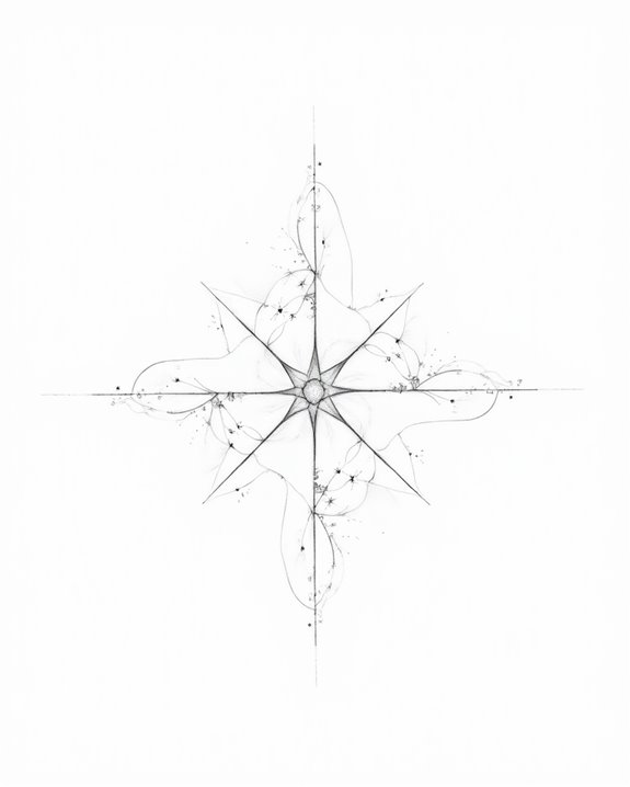 delicate celestial pattern tattoos