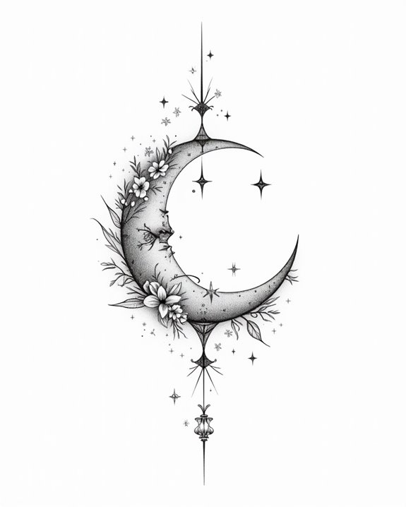 delicate crescent moon symbols