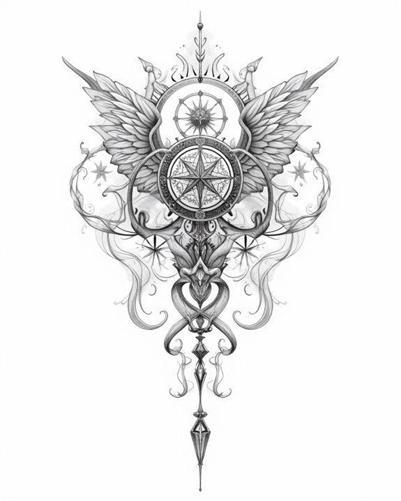 delicate detailed mystical symbols
