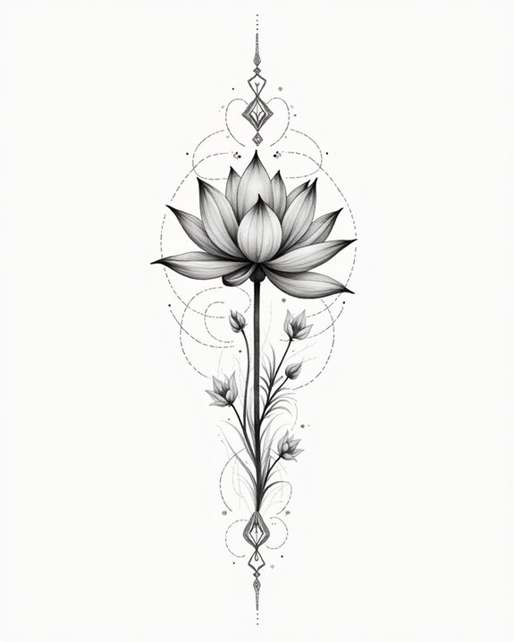 delicate dot shaded lotus