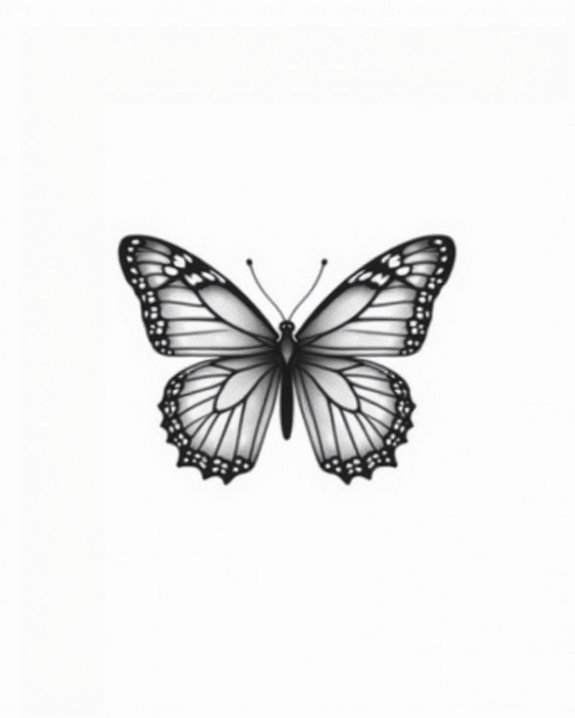 delicate dotwork butterfly design