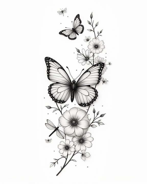 delicate ethereal insect tattoos