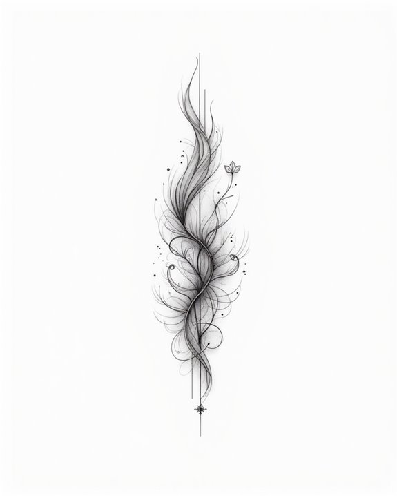 delicate feather tattoo impressions