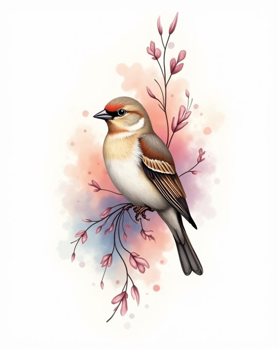 delicate finch watercolor art