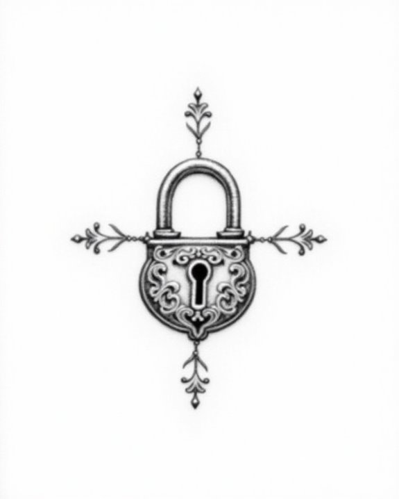 delicate finger lock tattoos