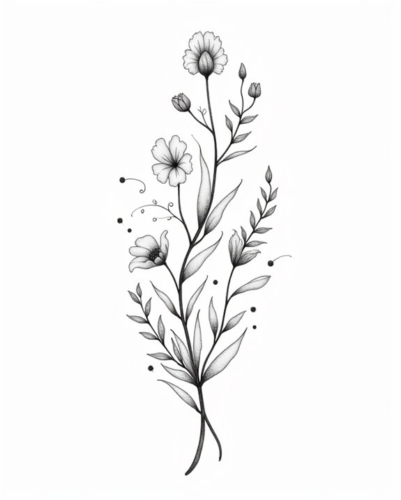 delicate floating dandelion design