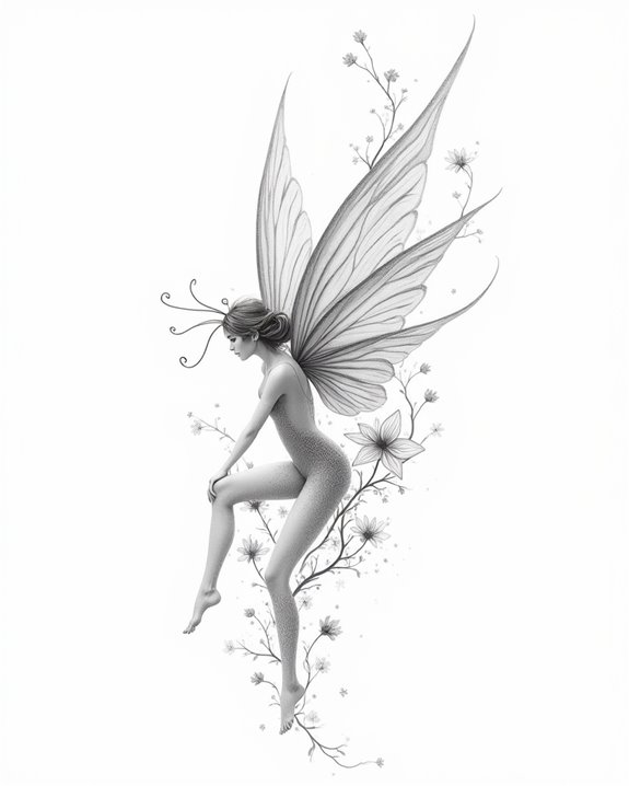 delicate floral fairy motif