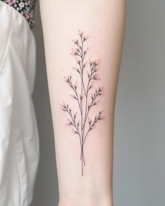 delicate floral silhouette tattoos