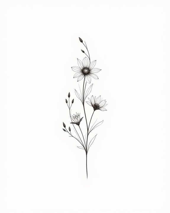 delicate floral sleeve art
