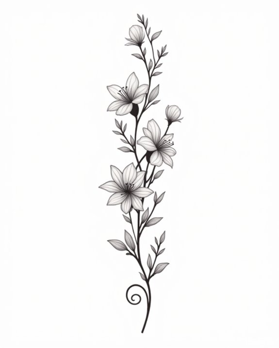 delicate floral vine accents
