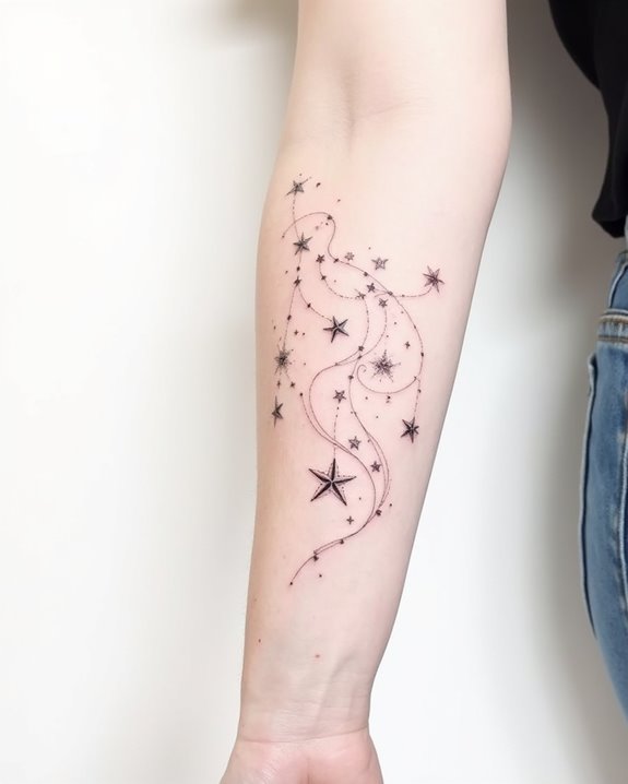 delicate galaxy inspired star clusters
