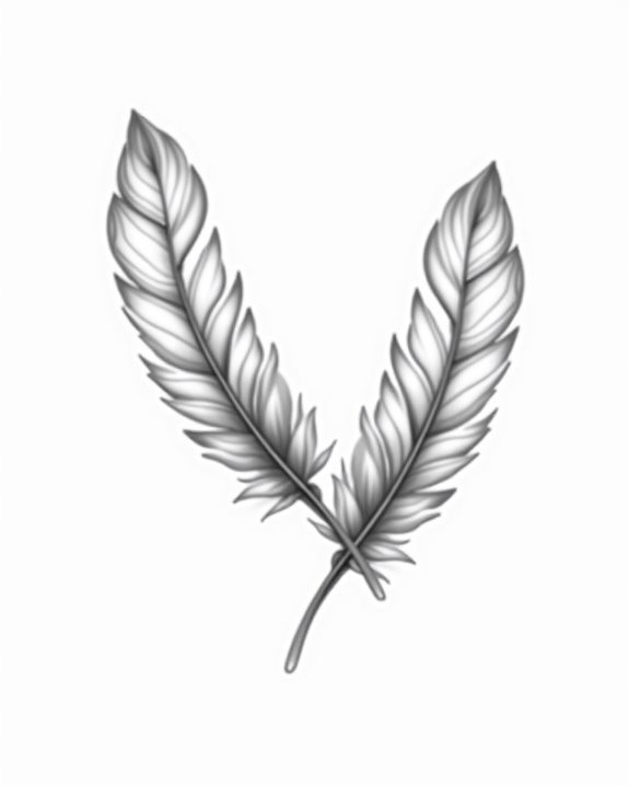 delicate light feather tattoo