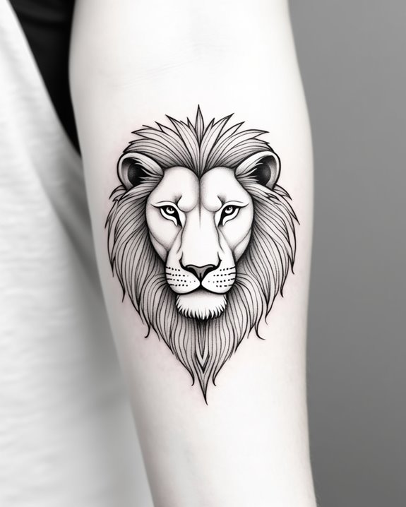 delicate lion emblem design