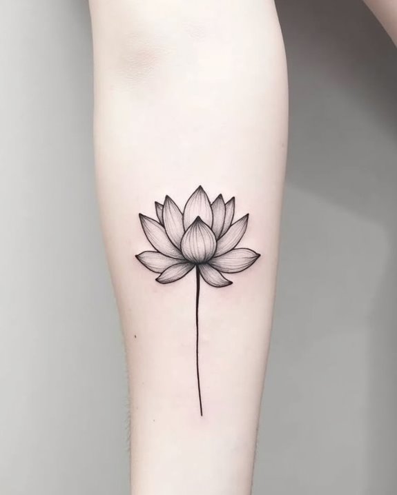 delicate lotus cluster tattoo