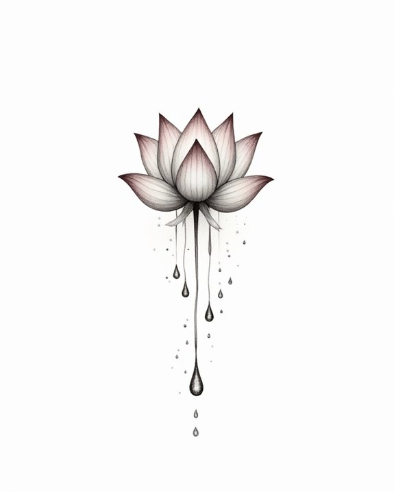 delicate lotus with droplets
