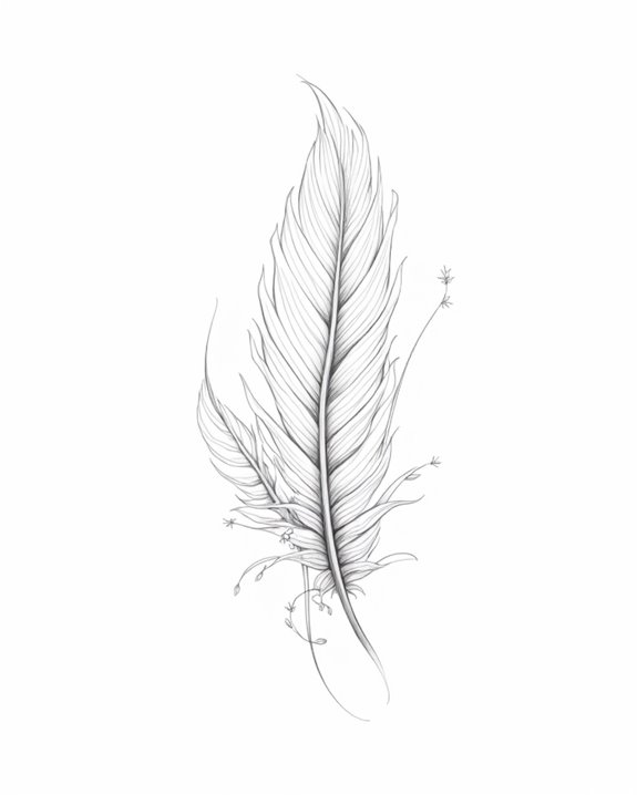 delicate minimalist feather tattoos