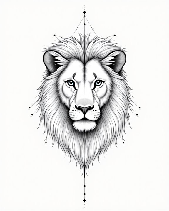 delicate minimalist lion tattoo