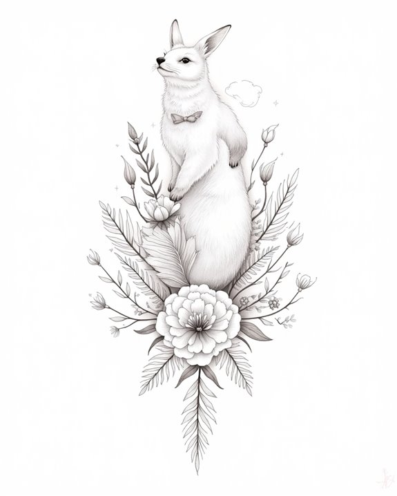 delicate outlined animal portraits