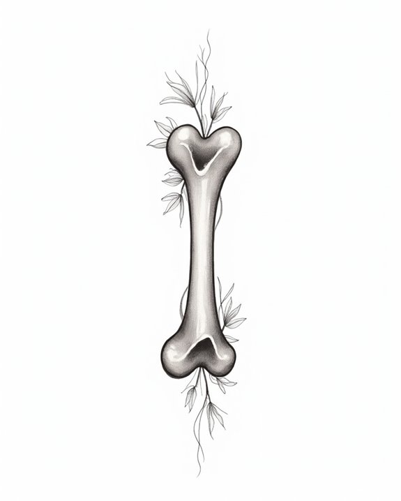 delicate shaded bone tattoo