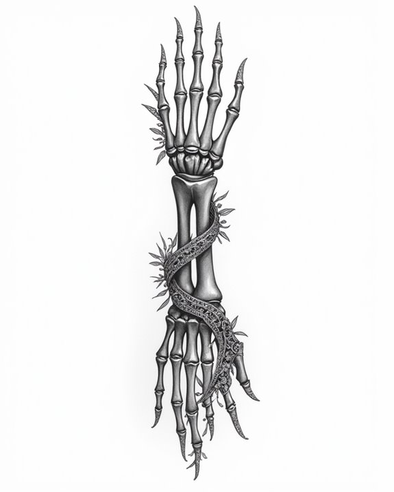 delicate skeletal wrist art