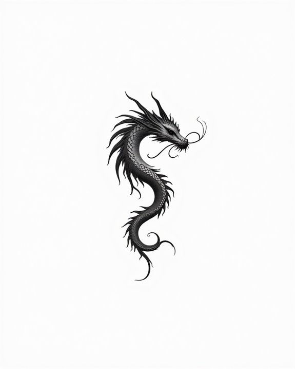 delicate small dragon tattoo