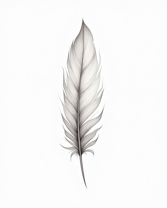 delicate symbolic feather art