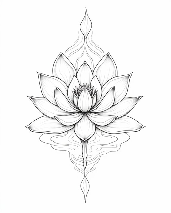 delicate water lotus design