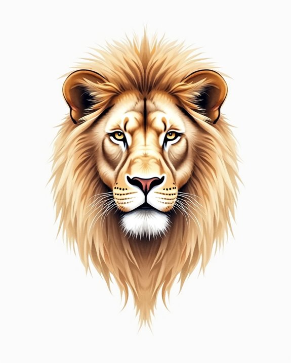 delicate watercolor lion accent