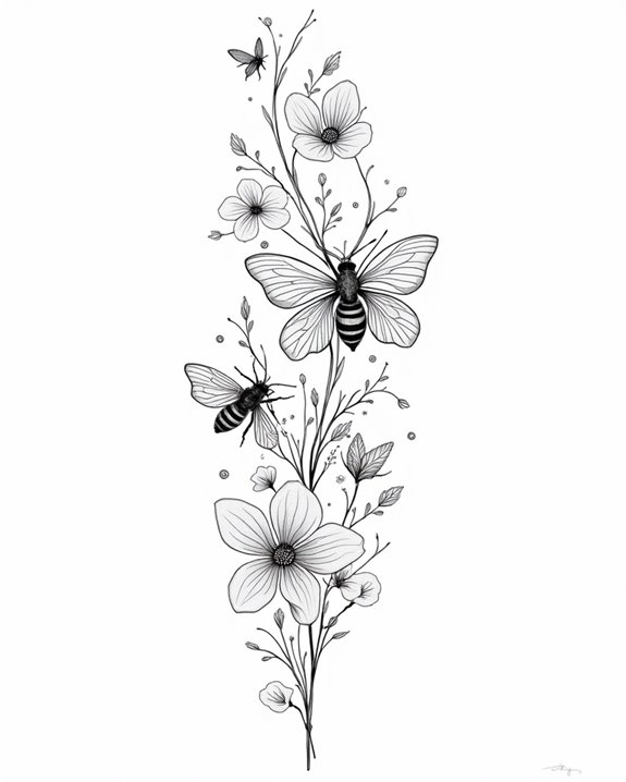 delicate whimsical insect illustrations