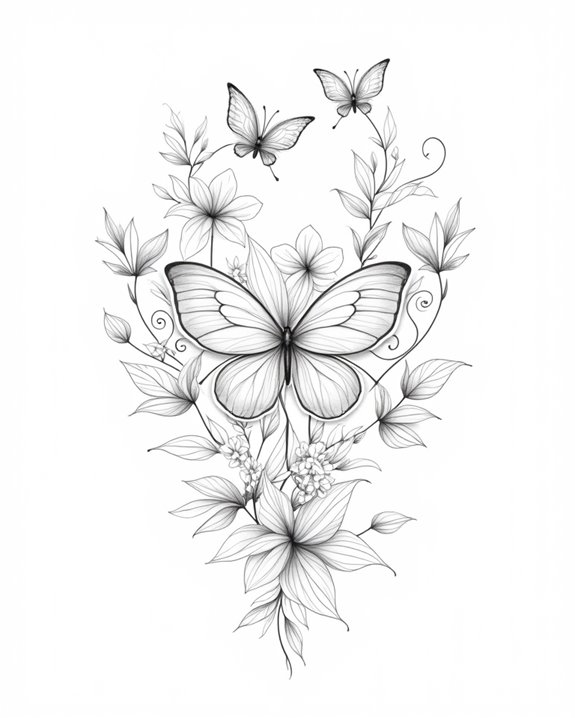delicate whimsical nature motifs