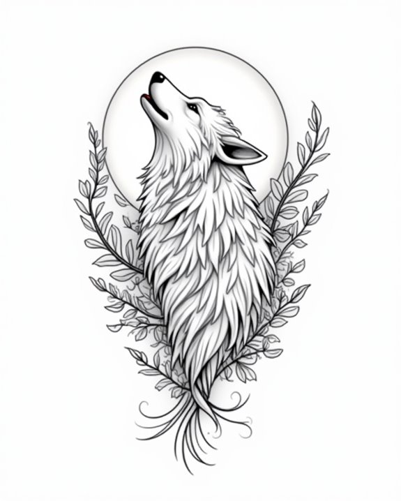 delicate wolf howling design
