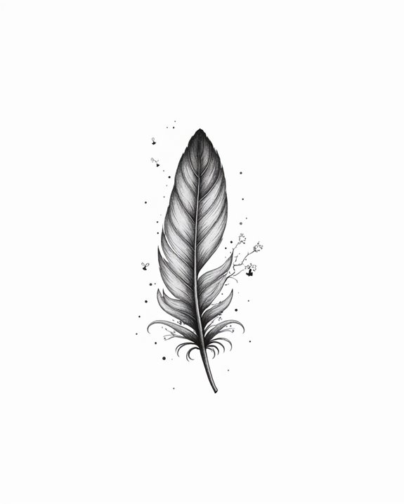delicate wrist feather tattoo