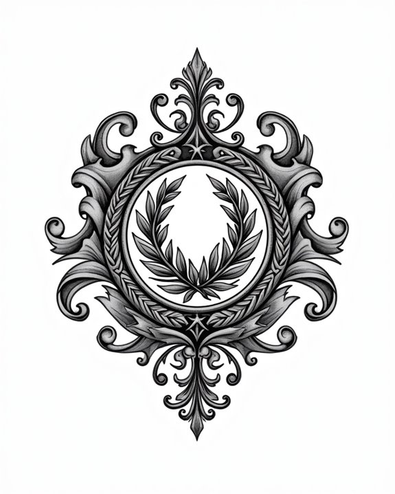 detailed engraved military insignias